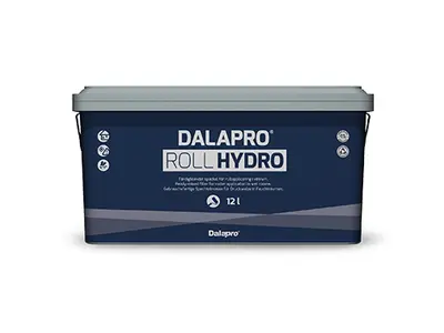 Dalapro Roll Hydro – blue roller filler for wet rooms that produces a hard, water-repellent surface. 
