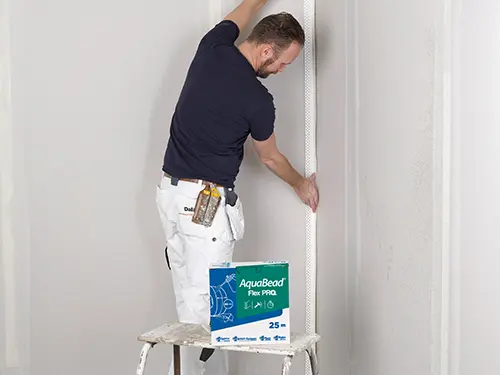 AquaBead Flex PRO – adhesive, flexible corner bead on a roll, for outside and inside corners and other angles