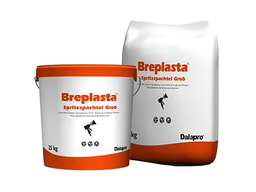 Breplasta Spritzspachtel Grob - ready-mixed, white spray filler with a high build