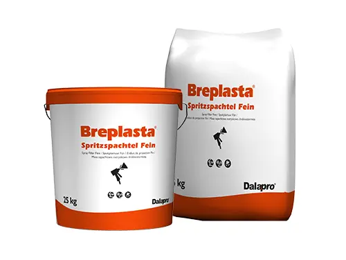Breplasta Spritzspachtel Fein - Traditional white, ready-mixed spray filler for airless application