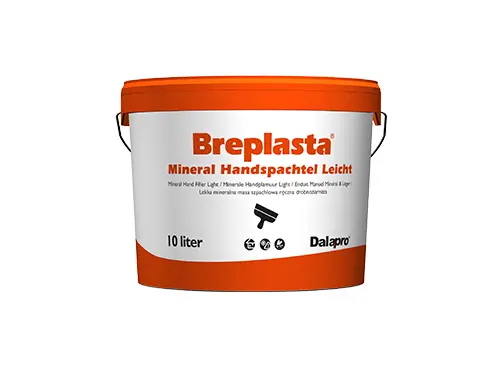Breplasta Mineral Handspachtel Leicht - white mineral hand filler for joint filling and fine smoothing