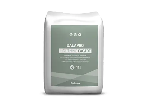 Dalapro Lightning Facade – a grey ready-mixed spray filler for repairs on walls and ceilings